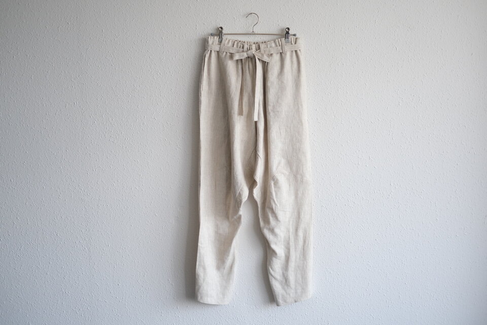 リネンのもんぺ　スカーレット きるもの｜もんぺパンツ｜リネン ベージュ［unisex freesize