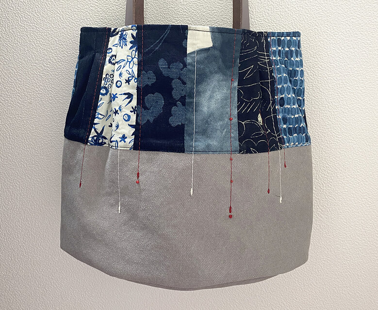 サーティーズ復刻版パッチワークトートバッグ ショルダー紐