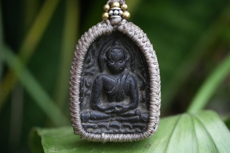 勇ましいお顔★仏陀様　マクラメネックレス2440