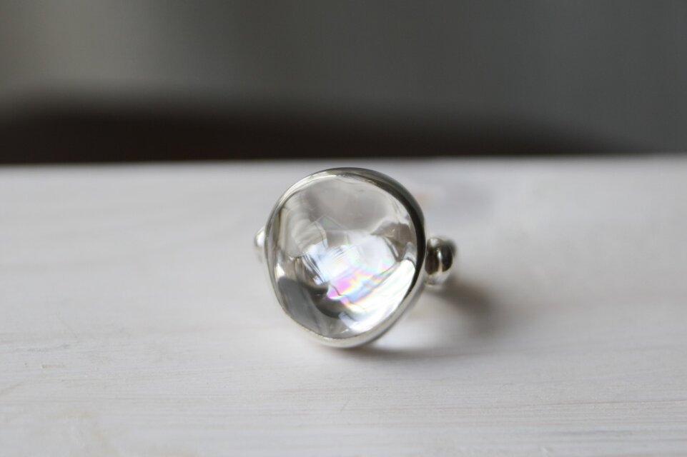レインボークリスタル　silver リング