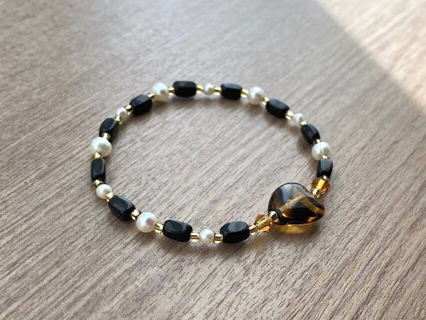 ゴールデンキャラメル ハート ブレスレット