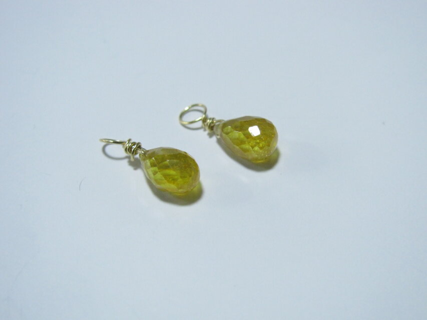 k18YG*イエローサファイアのピアス（イヤリング）チャーム