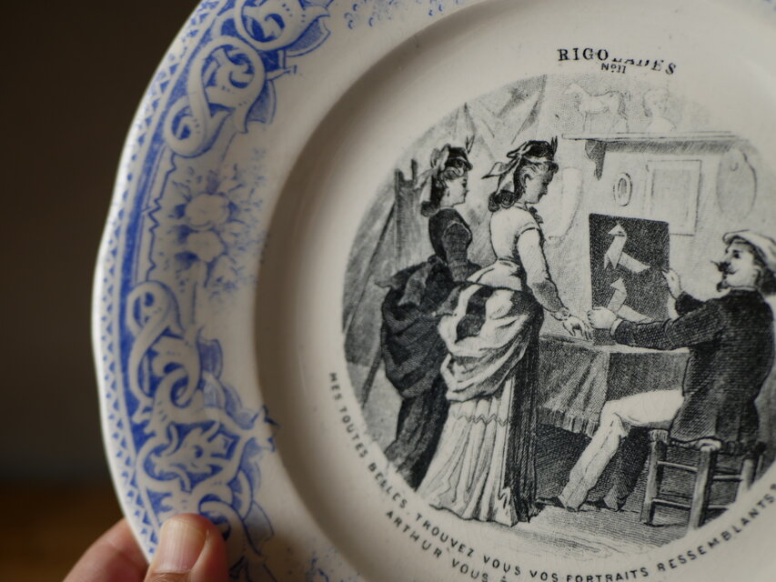 Creil et montereau フランス　アンティーク　プレート Creil et Montereau クレイユモントロー アンティークプレート ブルー