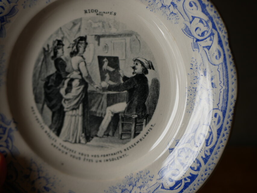 Creil et Montereau クレイユモントロー アンティークプレート ブルー