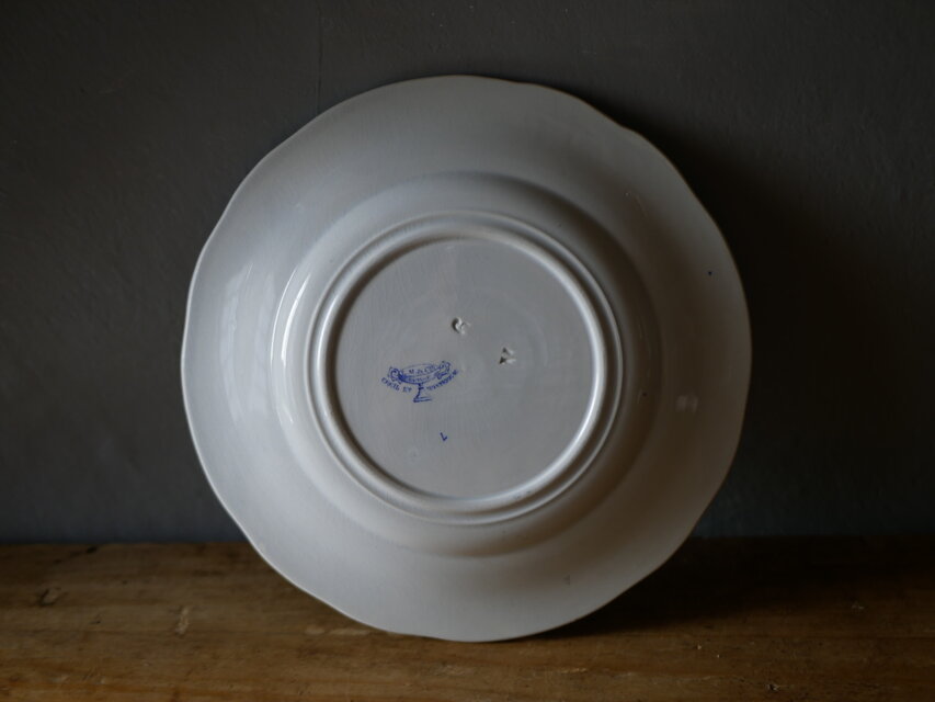 Creil et montereau フランス　アンティーク　プレート Creil et Montereau クレイユモントロー アンティークプレート ブルー