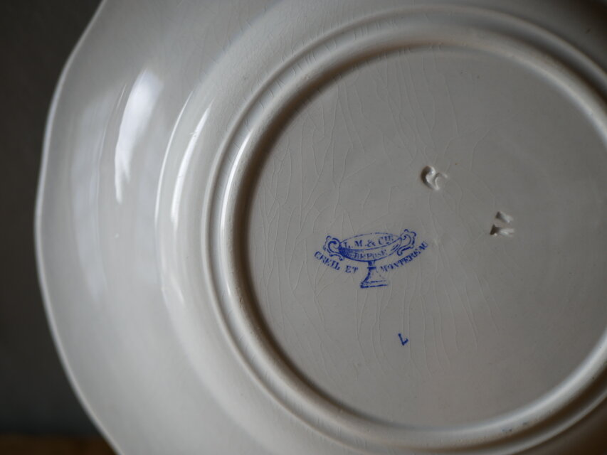 Creil et montereau フランス　アンティーク　プレート Creil et Montereau クレイユモントロー アンティークプレート ブルー