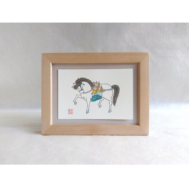 M!LK 直筆 サイン 絵馬 飛騨絵馬 はがきサイズ 青緑色 | iichi 日々の暮らしを心地よく