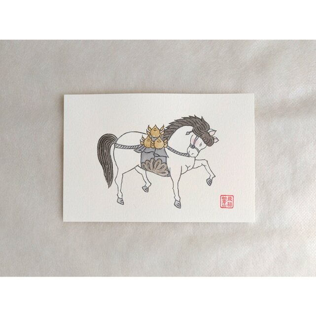 飛騨絵馬 はがきサイズ 墨色 | iichi 日々の暮らしを心地よくする