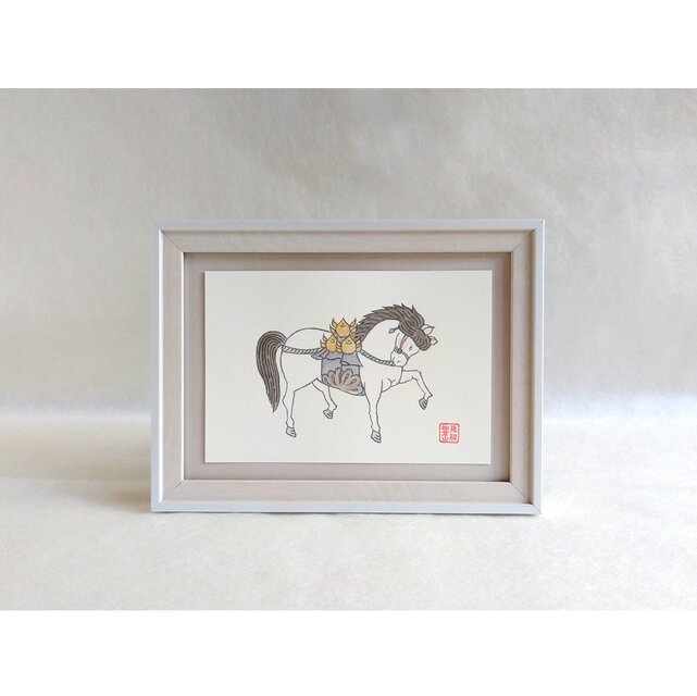 飛騨絵馬 はがきサイズ 墨色 | iichi 日々の暮らしを心地よくする