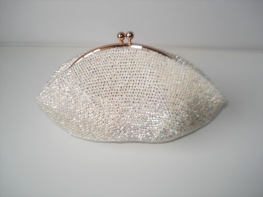Beaded Pouch --Sparkly-- (XL) 内布：Marina Sea Flower (Blue)