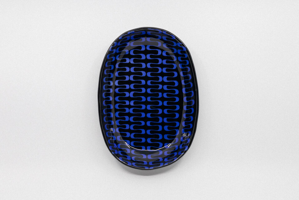 【コバルト釉】楕円パスタ皿 -AMI-