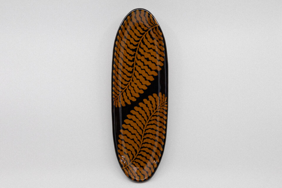 【飴釉】長皿 -Seaweed-