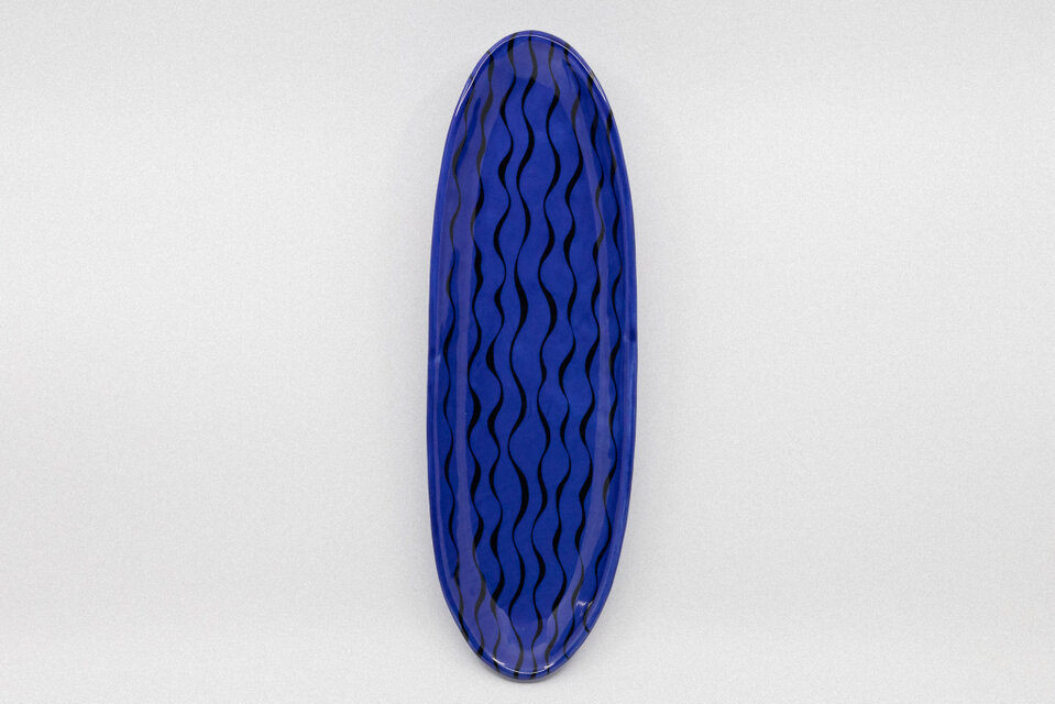 【コバルト釉】長皿 -Wavy #1-