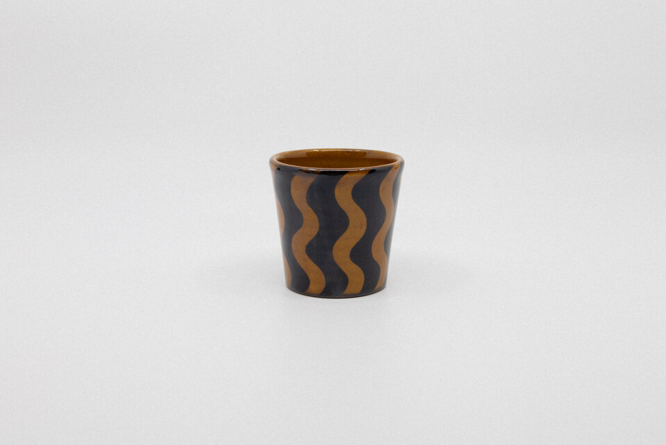 【飴釉】蕎麦猪口 -Wavy-