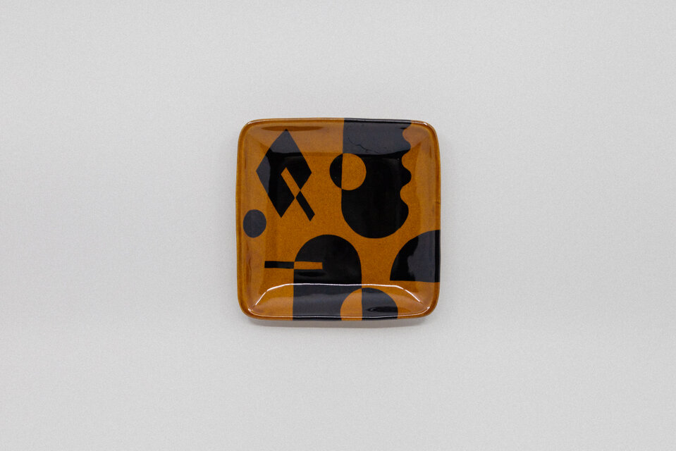 【飴釉】四角皿(大) -Non-Title-