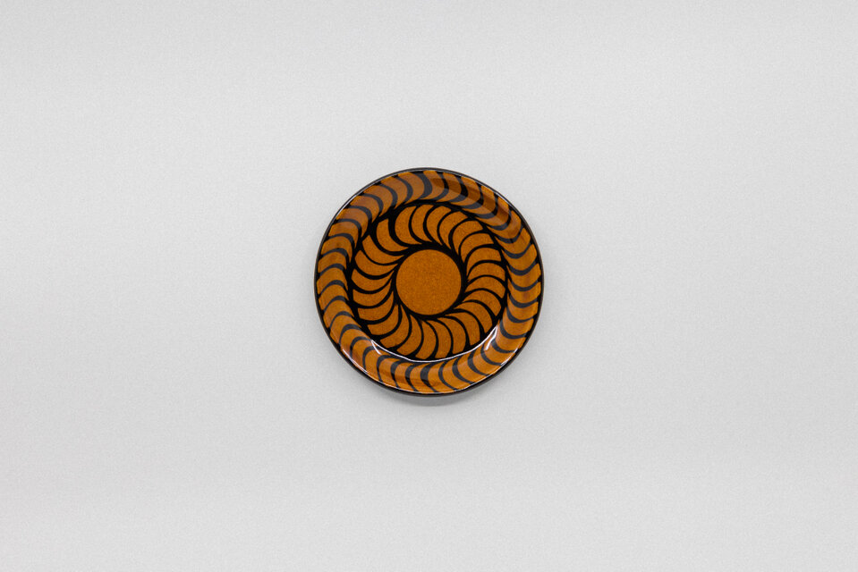 【飴釉】5寸平皿 -VORTEX-