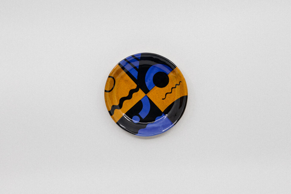 【飴釉＆コバルト】5寸平皿 -MASTERPIECE-