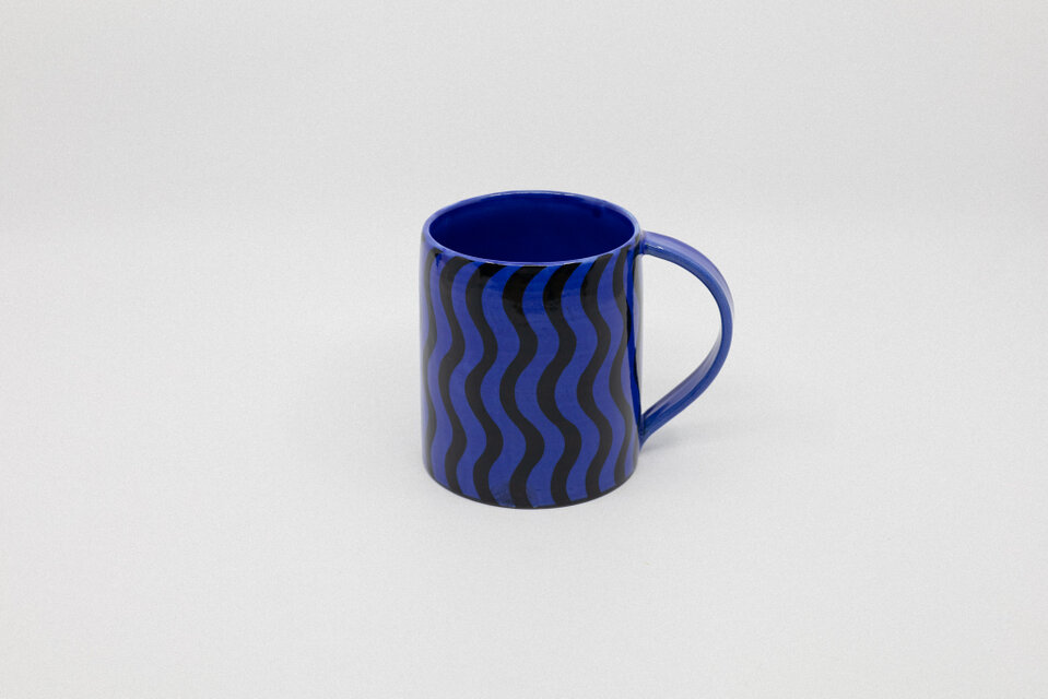 【コバルト釉】マグカップ -Wavy-