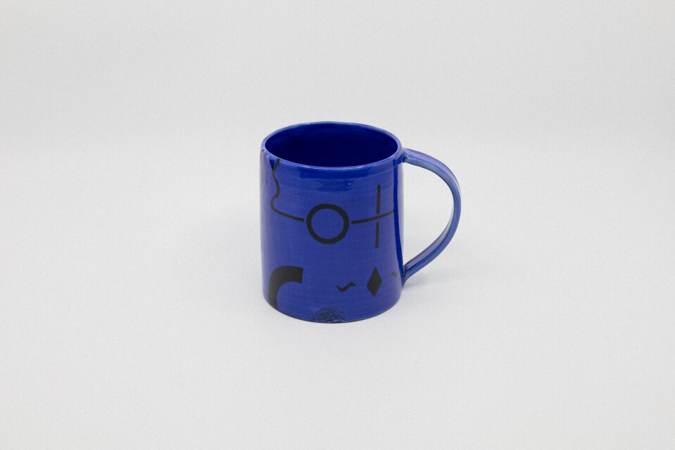 【コバルト釉】マグカップ -GEOMETRIC-