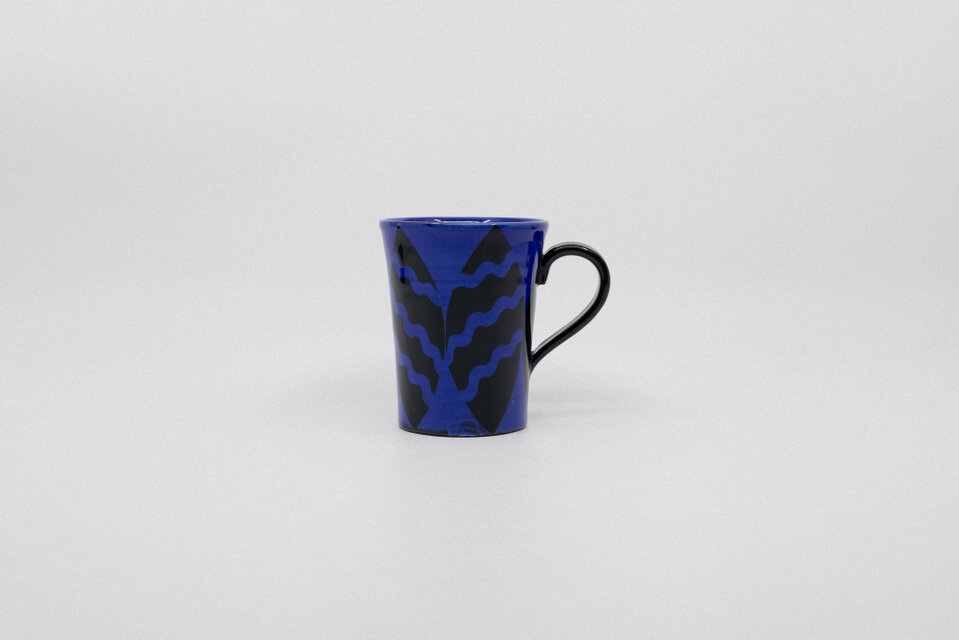 【コバルト釉】コーヒーカップ -Leaf-