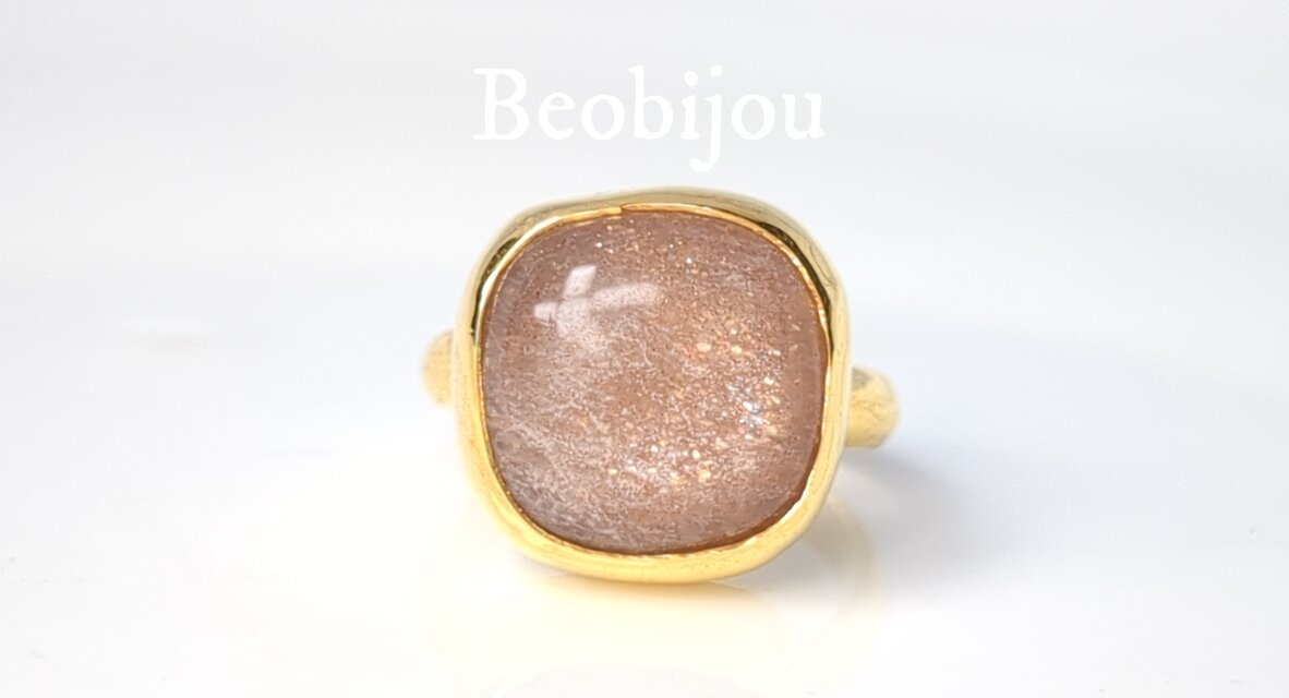 最新入荷☆『煌めくサンストーン』のひとめぼれ天然石リング