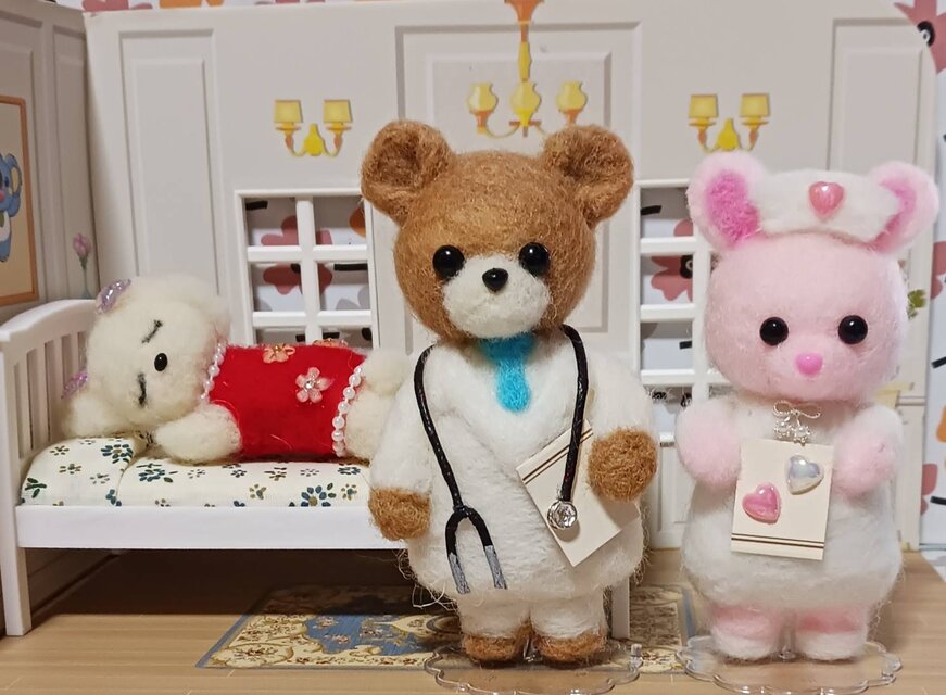 dropbear作家 羊毛フェルト テディベア ハンドメンド ぬいぐるみ うさぎ dropbear作家 羊毛フェルト テディベア ハンドメンド ぬいぐるみ