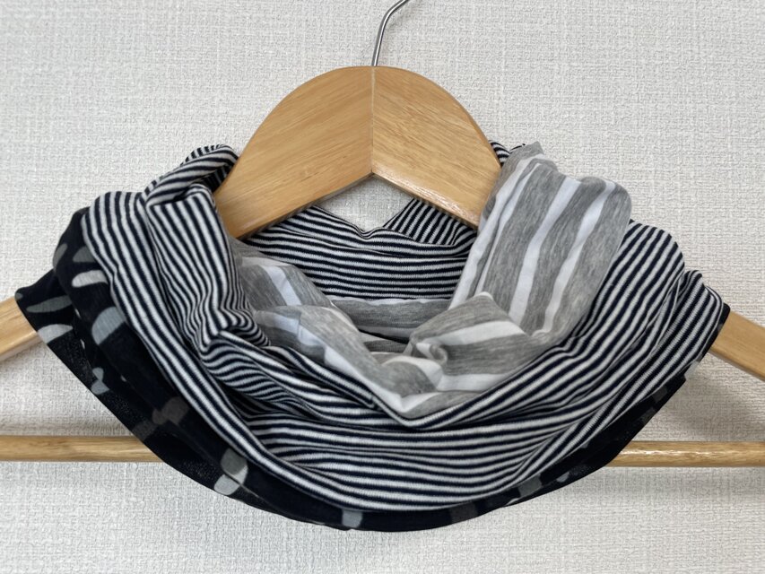 ターバン兼用ドット・ストライプ&モノトーン手作りハンドメイドネック  