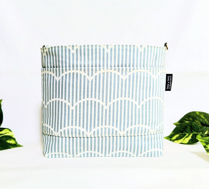 北欧風波型の2Wayバッグインバッグ(グリーン)