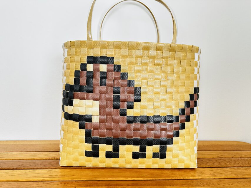 オーダー品★ダックスフンド★プラカゴ★お散歩バッグ温泉バッグ　エコバッグ　PPバンド　カゴバッグ　お散歩バッグのコピー