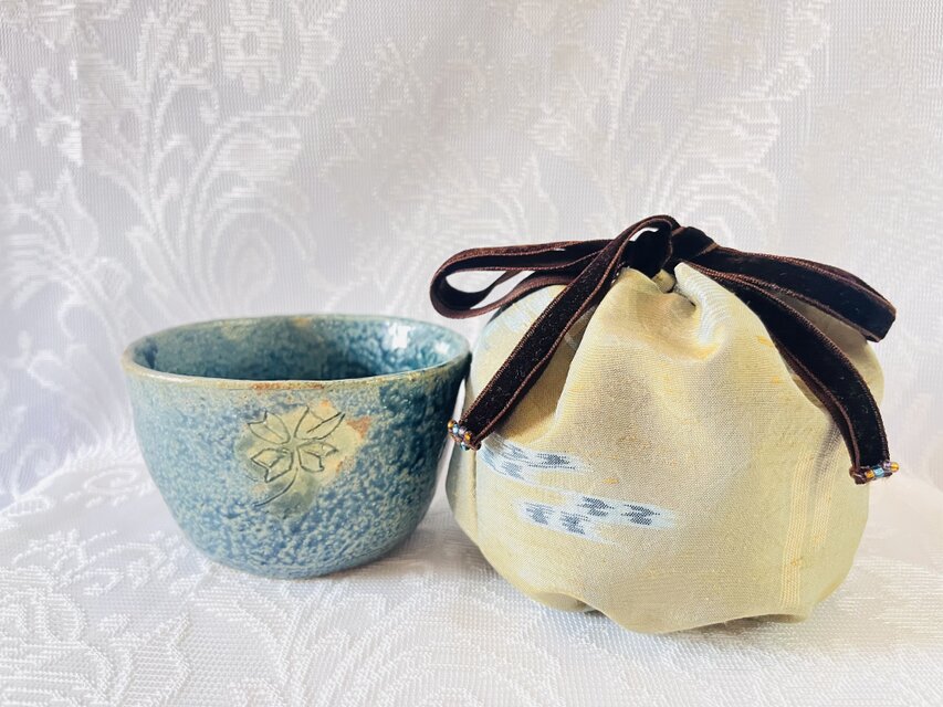 茶碗袋　茶道　琉球絣　着物リメイク　015