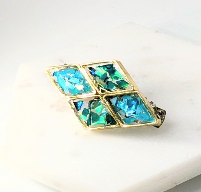 グリーン螺鈿のヘアバレッタ