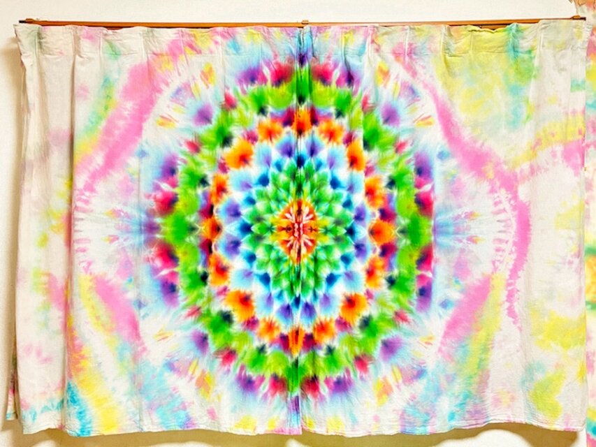 タイダイ カーテン 美しい幻想的な大曼荼羅 HD24-69