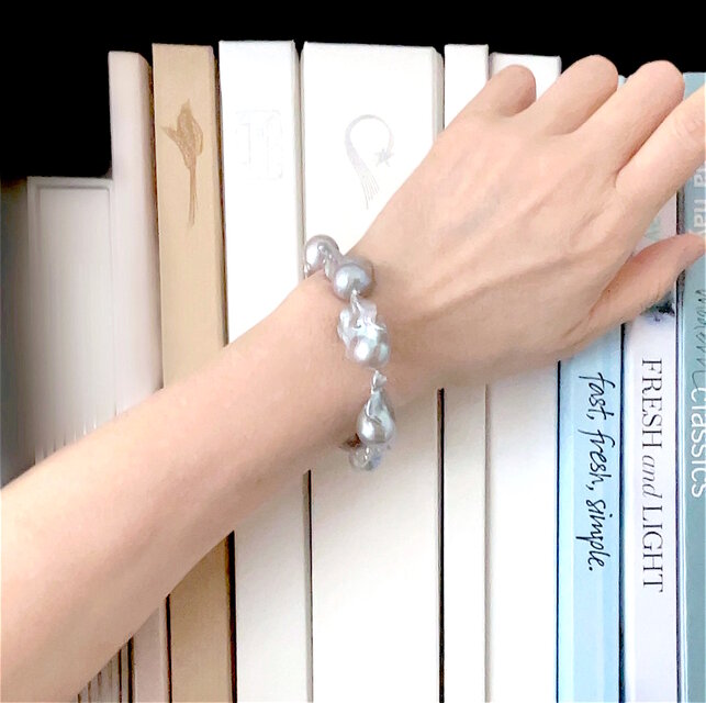 オイスターバロックパールのブレスレット シルバー 中粒 1点のみ