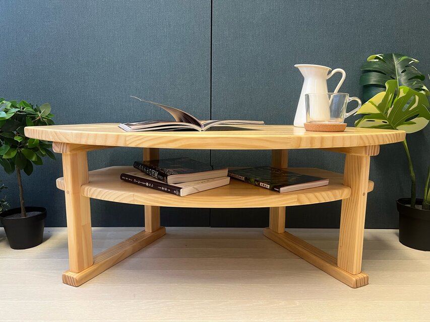 【送料無料】 ローテーブル 扇形 90cm 45cm パイン ナチュラル 送料無料】 ローテーブル 扇形 90cm 45cm 35cm パイン ナチュラル