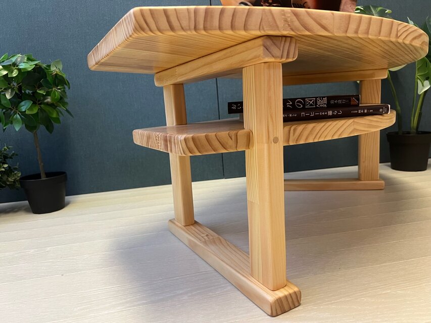 送料無料】 ローテーブル 扇形 90cm 45cm 35cm パイン ナチュラル