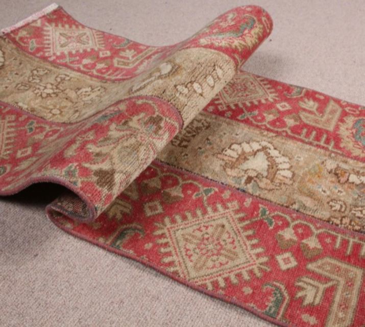 トルコヴィンテージラグ　長め130×60高級　パッチワーク　厚みあり　トルコラグ