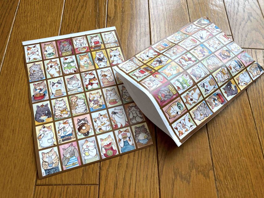 ラッピング袋　食いしん坊にゃん柄