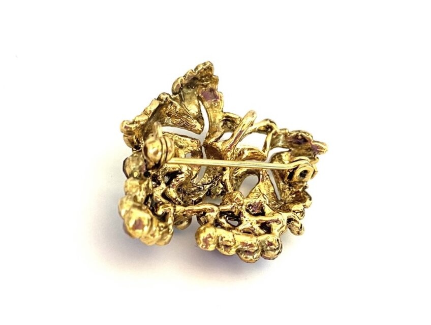 ドイツ製アンティーク 銀製 ぶどうのブローチ 葡萄 vintage＊葡萄の