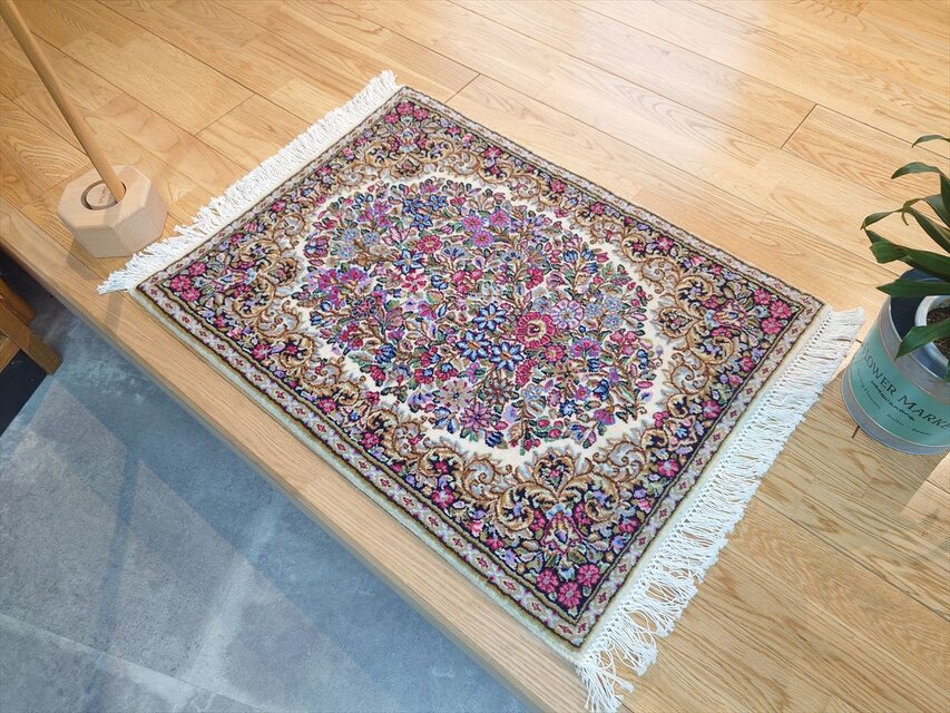 ゲリラSALEからのゲリラ価格　163×91cm　ギャッベ　ペルシャ絨毯　手織り ☆ペルシャ絨毯 手織りリーズバフトギャッベ 玄関マットMサイズ