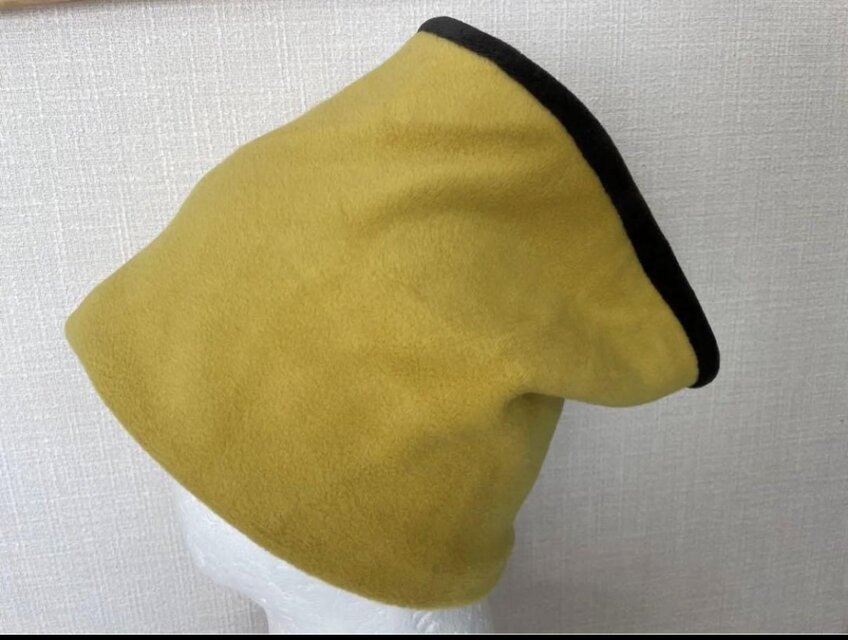 厚手のレモンイエロー&ブラックネックウォーマーウォーキング用バフ