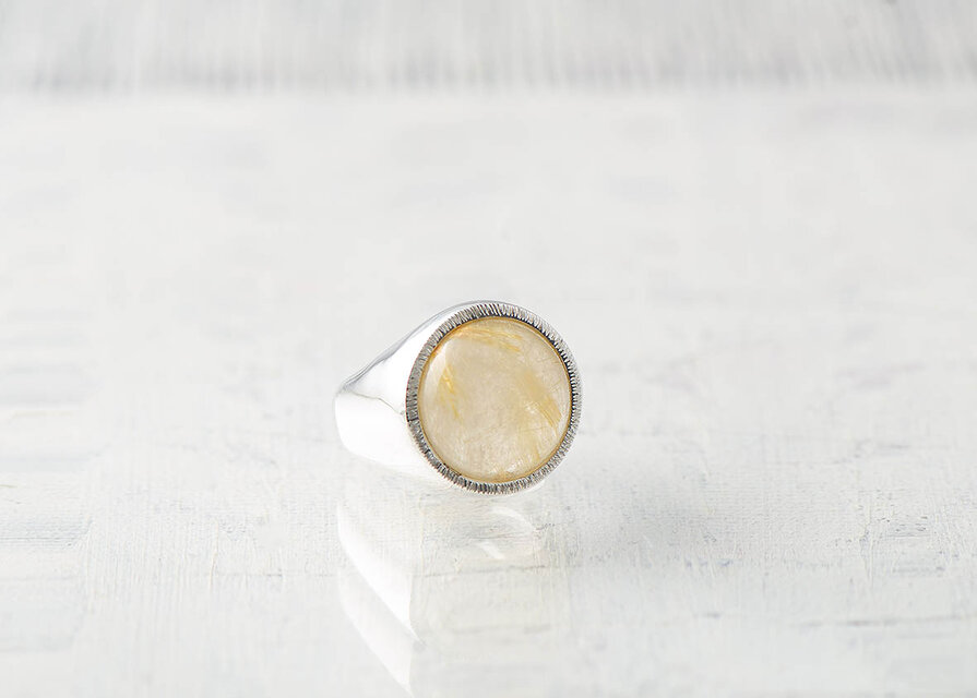 Délice rond（デリス・ロン）ルチルクォーツのシルバーリング