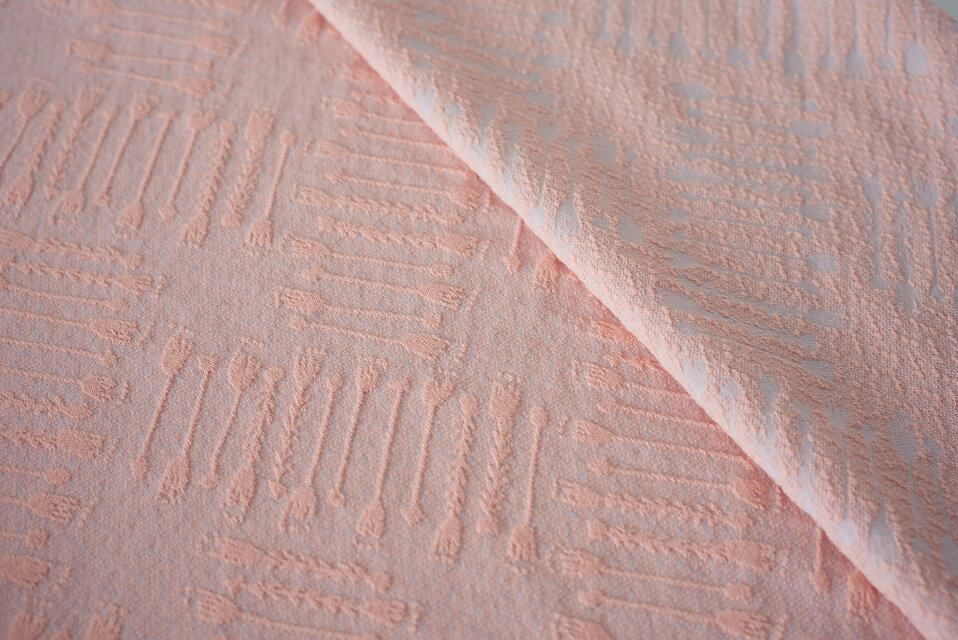 ジャガード生地　綿　[ 麦 ] ピンク｜オリジナルファブリック Aneqdot by Fumi Hotta