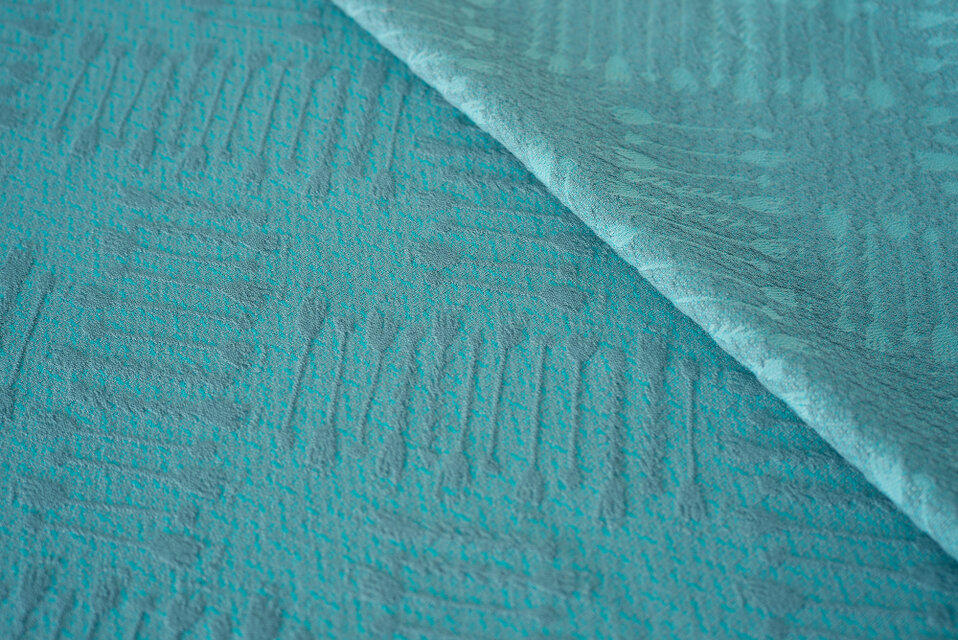 ジャガード生地　綿　[ 麦 ] 青緑｜オリジナルファブリック Aneqdot by Fumi Hotta