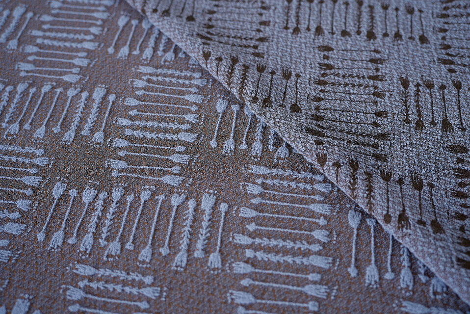 ジャガード生地　ウール　[ 麦 ] 紫｜オリジナルファブリック Aneqdot by Fumi Hotta