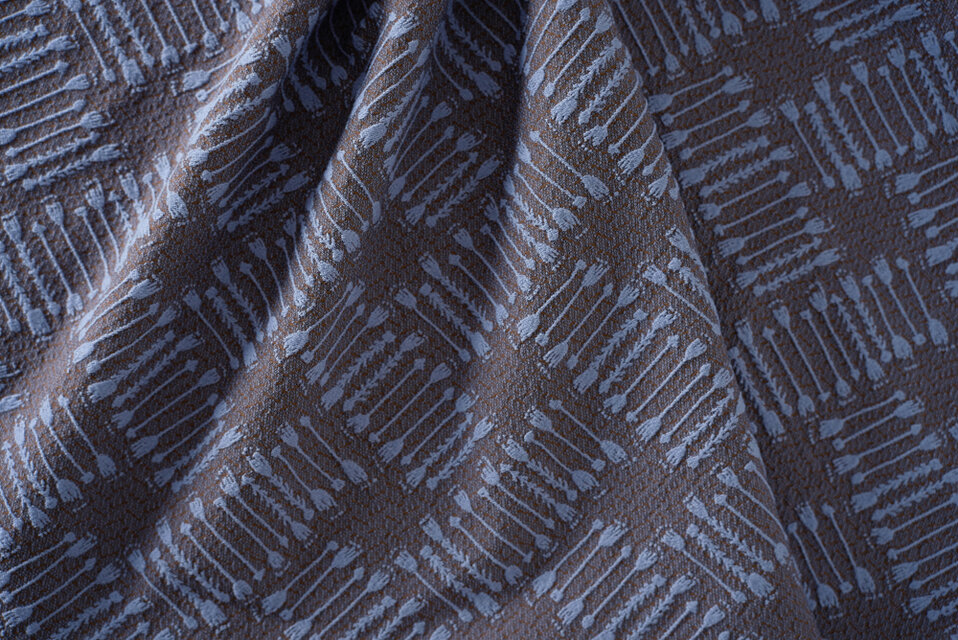 ジャガード生地 ウール [ 麦 ] 紫｜オリジナルファブリック Aneqdot by