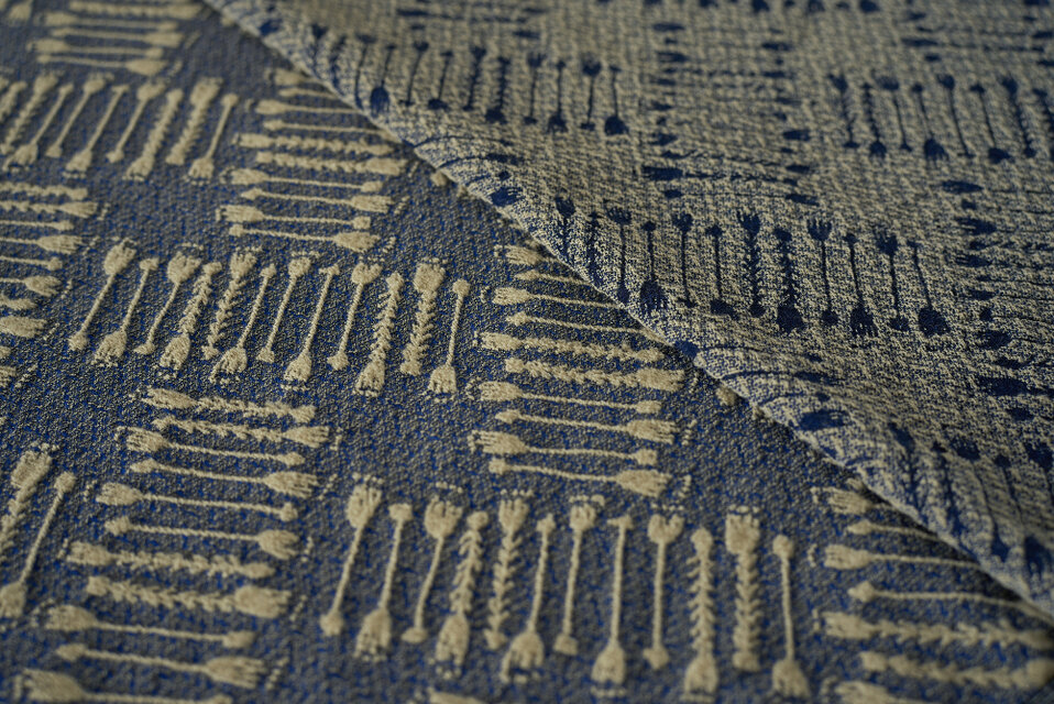 ジャガード生地　ウール　[ 麦 ] ベージュ｜オリジナルファブリック Aneqdot by Fumi Hotta