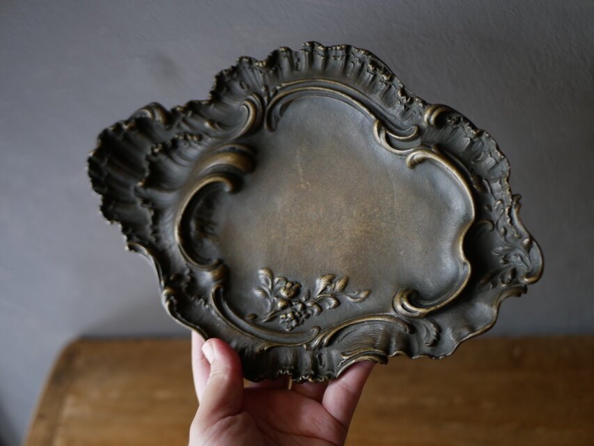 ブロンズ製　ヴィドポッシュ　アールヌーボートレイ　フランスアンティーク　アンティークのある暮らし