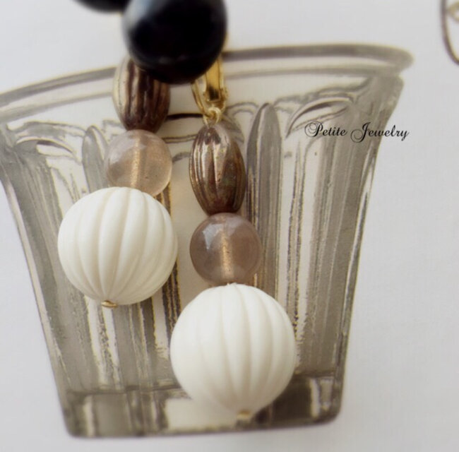 ヴィンテージ風イヤリング　♯アンティークブロンズ