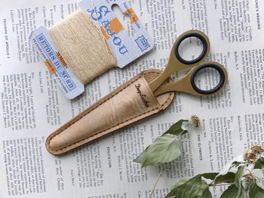 イタリア革のはさみケース／ナチュラル