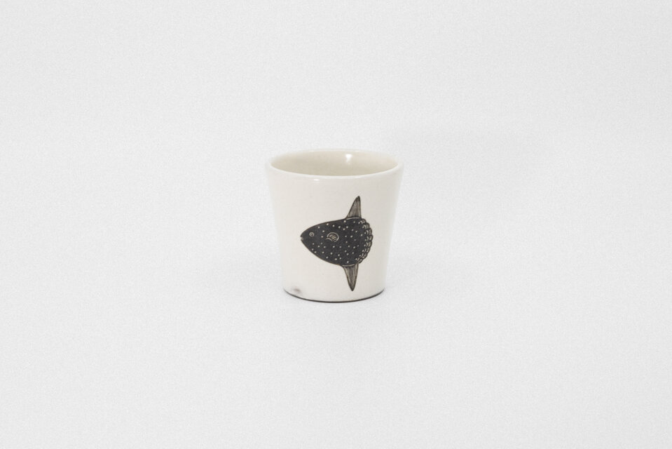 【粉引】蕎麦猪口　マンボウ